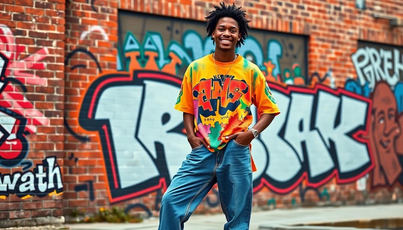 streetwear male 90s hip hop fashion